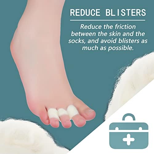Lana de Cordero Tegeme para Dedos 1.76 Oz/50g - Separadores de Dedos Suaves, Almohadillas para Prevención de Ampollas y Juanetes, Protección para Pies - imagen 2
