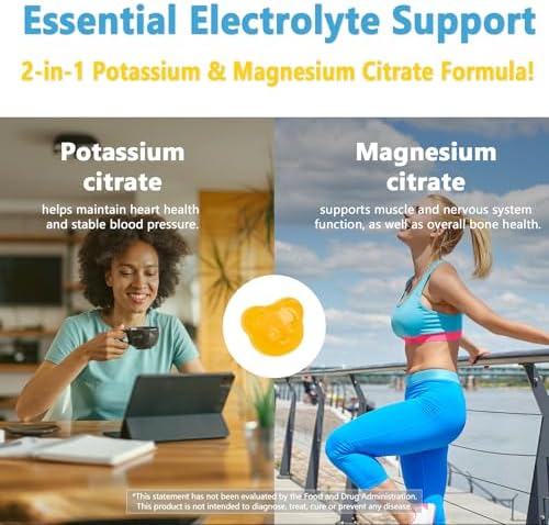 Gomitas de Citrato de Magnesio y Potasio Biobor, Suplemento de Magnesio con Vitamina D3 y B6, Equilibrio de Electrolitos y Relajación Muscular (60 - imagen 5
