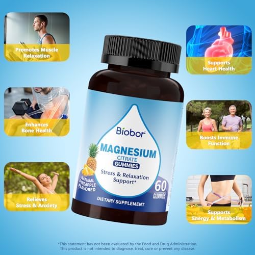 Gomitas de Citrato de Magnesio y Potasio Biobor, Suplemento de Magnesio con Vitamina D3 y B6, Equilibrio de Electrolitos y Relajación Muscular (60 - imagen 7