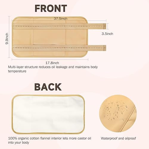 Paquete de 3 Piezas de Funda de Aceite de Ricino, Reutilizable y Orgánico para Desintoxicación del Hígado, Insomnio, Estreñimiento e Inflamación, Con - imagen 6