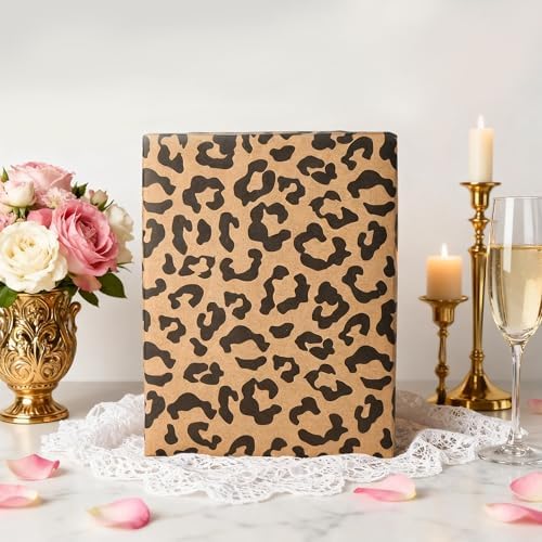 Papel de Regalo Dlyrroba Kraft con Diseño de Leopardo - Envoltura para Cumpleaños, Baby Shower, Bridal Shower y Fiestas - 17 Pulgadas x 16.5 Pies - imagen 3