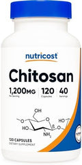 Suplemento de Chitosan Nutricost (1,200mg) 120 Cápsulas - Libre de GMO, Sin Gluten, 40 Porciones - imagen 1
