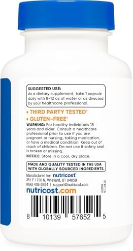 Nutricost Raíz de Ñame Silvestre 120 Cápsulas - Suplemento Vegano, Sin Gluten y Sin OGM, 120 Porciones por Botella - imagen 4