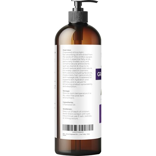 Aceite de Semilla de Uva Velona 16 fl oz | 100% Puro y Natural | Aceite Refinado para Cuidado de Piel, Rostro, Cuerpo y Cabello - imagen 3
