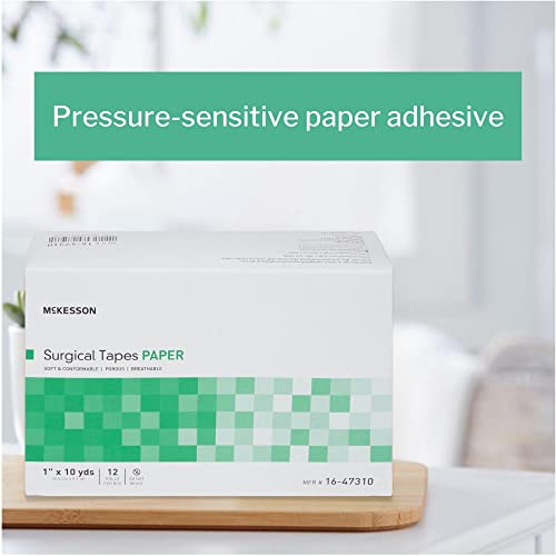 Cinta Quirúrgica McKesson, No Estéril, Papel Permeable al Aire, 1 pulg x 10 yd, Paquete de 12 unidades - imagen 3