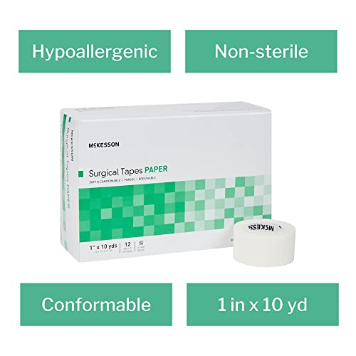 Cinta Quirúrgica McKesson, No Estéril, Papel Permeable al Aire, 1 pulg x 10 yd, Paquete de 12 unidades - imagen 4