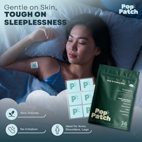 Parches para Dormir Pop Patch, Extra Fuerte para Insomnio (36 Parches) | Fáciles de Aplicar, Parches Naturales sin Melatonina con Raíz de Valeriana, - imagen 4