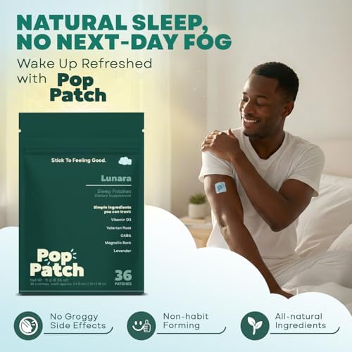 Parches para Dormir Pop Patch, Extra Fuerte para Insomnio (36 Parches) | Fáciles de Aplicar, Parches Naturales sin Melatonina con Raíz de Valeriana, - imagen 7