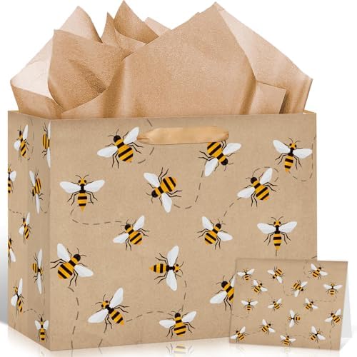Bolsa de Regalo LUUFILx para Niños y Niñas, Fiesta de Abejas, Favors con Papel de Regalo, Tarjeta y Dulces para Baby Shower y Cumpleaños - imagen 1