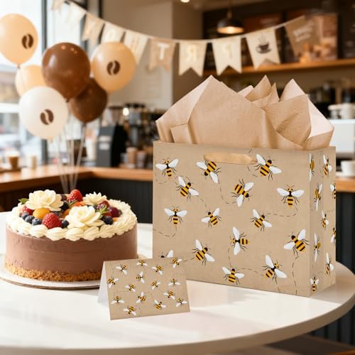 Bolsa de Regalo LUUFILx para Niños y Niñas, Fiesta de Abejas, Favors con Papel de Regalo, Tarjeta y Dulces para Baby Shower y Cumpleaños - imagen 5