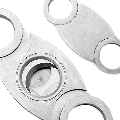 Cortador de Cigarros de Acero Inoxidable Mrs. Brog con Protector Trasero - Puntas Redondas y Cuerpo - Estuche de Cuero - Doble Cuchilla Guillotina - imagen 6
