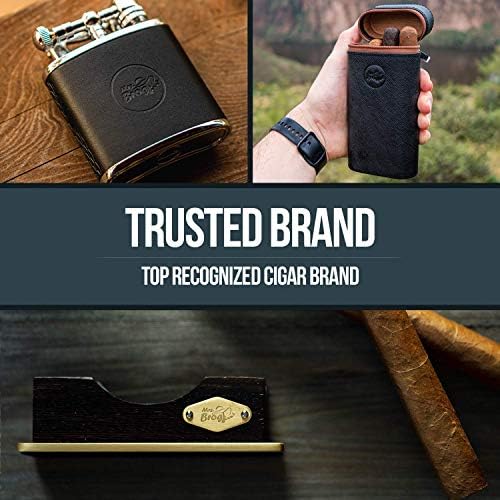 Cortador de Cigarros de Acero Inoxidable Mrs. Brog con Protector Trasero - Puntas Redondas y Cuerpo - Estuche de Cuero - Doble Cuchilla Guillotina - imagen 8