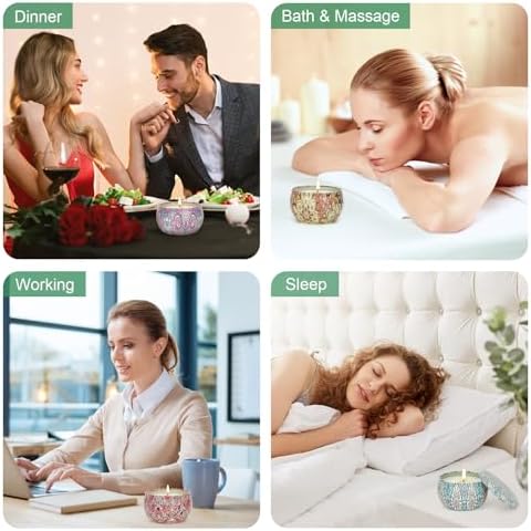 Juego de 4 Velas Aromáticas para Regalo a Mujeres - Velas de Cera de Soja, hasta 90 Horas de Fragancia para Navidad, Cumpleaños, Día de las Madres y - imagen 5