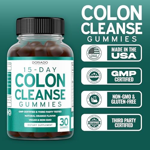 Gomitas de Limpieza Intestinal Colon Cleanse de 15 Días (30 gomitas) - Probiótico Vegano, No GMO, Alivio Suave para la Inflamación Estomacal - Hecho - imagen 5