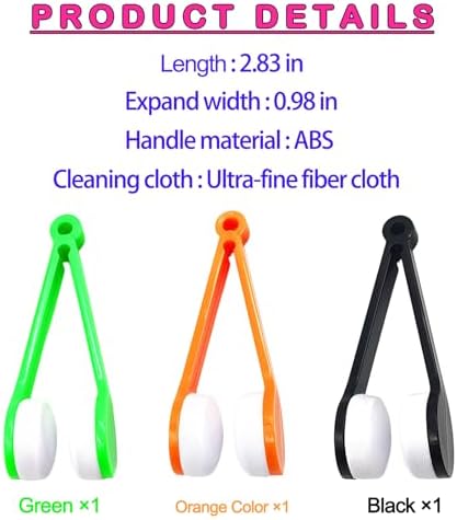 Juego de 3 Piezas de Cepillo Suave para Limpiar Gafas de Sol y Espejuelos - Mini Microfibra Portátil con Clip Limpiador - imagen 2