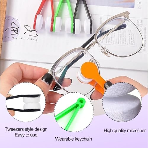 Juego de 3 Piezas de Cepillo Suave para Limpiar Gafas de Sol y Espejuelos - Mini Microfibra Portátil con Clip Limpiador - imagen 5