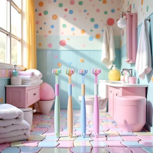 Cepillo de Dientes Suave de Tres Lados en 2 Piezas, Diseño Efectivo para Limpiar Profundamente Dientes y Encías, Ideal para Adultos y Niños - imagen 3