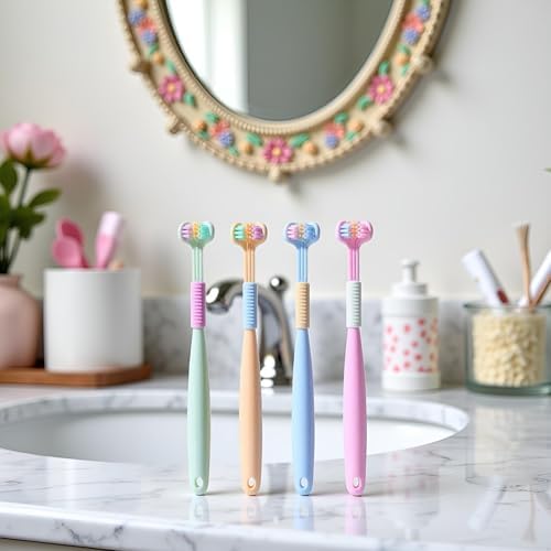 Cepillo de Dientes Suave de Tres Lados en 2 Piezas, Diseño Efectivo para Limpiar Profundamente Dientes y Encías, Ideal para Adultos y Niños - imagen 4