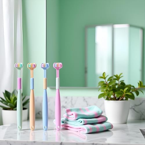 Cepillo de Dientes Suave de Tres Lados en 2 Piezas, Diseño Efectivo para Limpiar Profundamente Dientes y Encías, Ideal para Adultos y Niños - imagen 6
