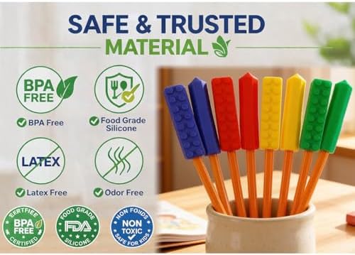 Toppers de Lápiz Masticables para Enfoque y Alivio de Ansiedad, Herramienta Sensorial de Silicona para Niños y Adultos, Chews BPA-Free para Aula y - imagen 3
