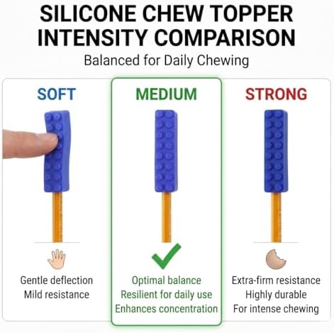 Toppers de Lápiz Masticables para Enfoque y Alivio de Ansiedad, Herramienta Sensorial de Silicona para Niños y Adultos, Chews BPA-Free para Aula y - imagen 4