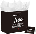 Bolsa de Regalo para el Segundo Aniversario, Regalos con Tarjeta de Felicitación y Papel de Seda, para Él, Ella, Novio, Novia, Esposa, Esposo, - imagen 1