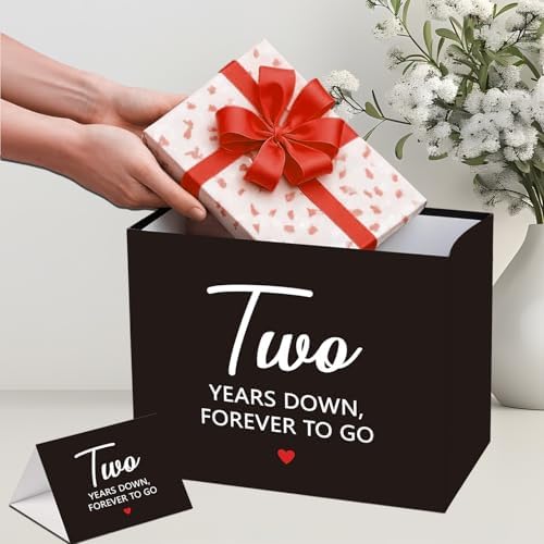 Bolsa de Regalo para el Segundo Aniversario, Regalos con Tarjeta de Felicitación y Papel de Seda, para Él, Ella, Novio, Novia, Esposa, Esposo, - imagen 2
