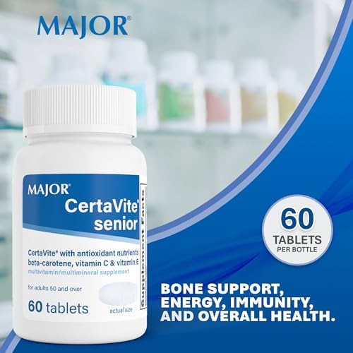 Multivitamínico MAJOR CertaVite Senior con Antioxidantes – Para Mujeres y Hombres con Beta-Caroteno, Hierro, Vitaminas C y E – Apoya Inmunidad, - imagen 2