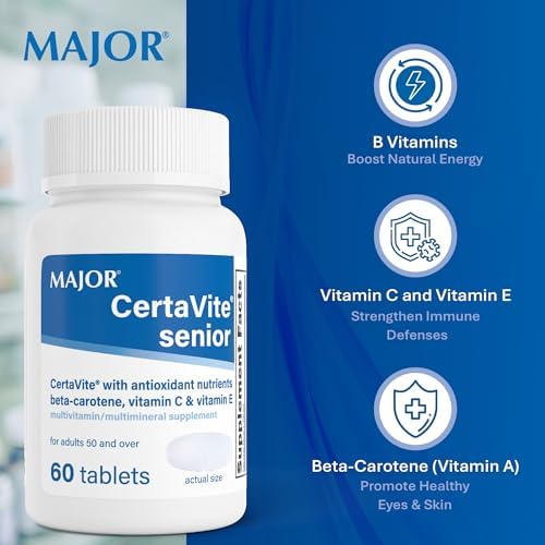 Multivitamínico MAJOR CertaVite Senior con Antioxidantes – Para Mujeres y Hombres con Beta-Caroteno, Hierro, Vitaminas C y E – Apoya Inmunidad, - imagen 6