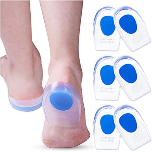 3 Pairs de Plantillas de Gel para Talón - Almohadillas de Silicona para Dolor de Talón, Espolón Óseo y Tendón de Aquiles, Soporte Amortiguador - imagen 1