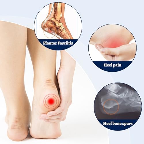 3 Pairs de Plantillas de Gel para Talón - Almohadillas de Silicona para Dolor de Talón, Espolón Óseo y Tendón de Aquiles, Soporte Amortiguador - imagen 4