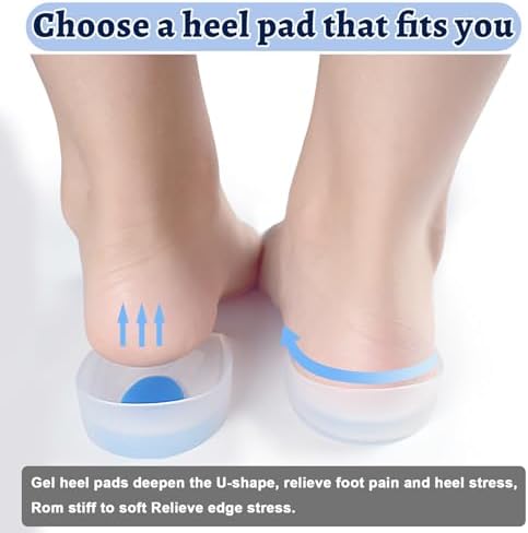 3 Pairs de Plantillas de Gel para Talón - Almohadillas de Silicona para Dolor de Talón, Espolón Óseo y Tendón de Aquiles, Soporte Amortiguador - imagen 6