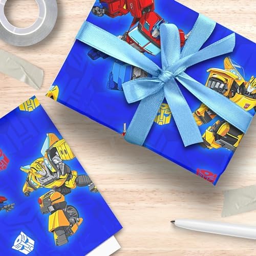 Papel de Regalo Transformers Danilo Promotions Limited, 2 Hojas y 2 Etiquetas, Ideal para Cumpleaños - imagen 4
