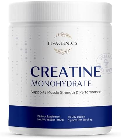 TIVAGENICS Creatina Monohidratada Pura en Polvo 300g – Suplemento Micronizado de 5g para Crecimiento Muscular y Salud | Creatina Sin Sabor para - imagen 1