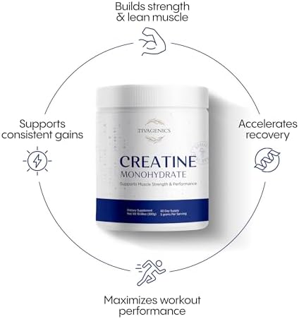 TIVAGENICS Creatina Monohidratada Pura en Polvo 300g – Suplemento Micronizado de 5g para Crecimiento Muscular y Salud | Creatina Sin Sabor para - imagen 3