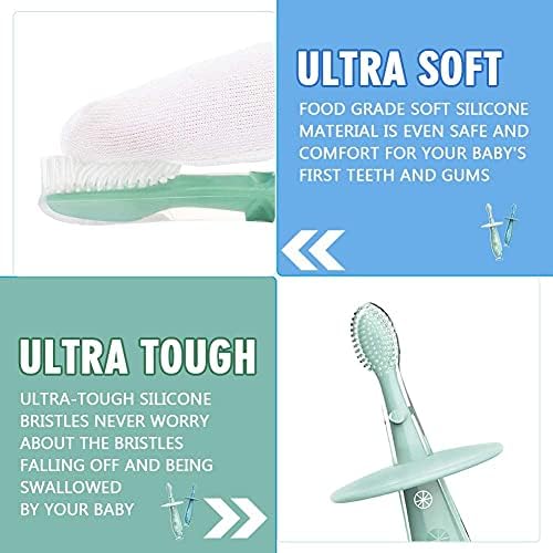Cepillo de Dientes para Bebés con Base de Succión - Limpieza Suave para Entrenamiento de Autolimpieza, Silicona de Grado Alimenticio, Cerdas Extra - imagen 2