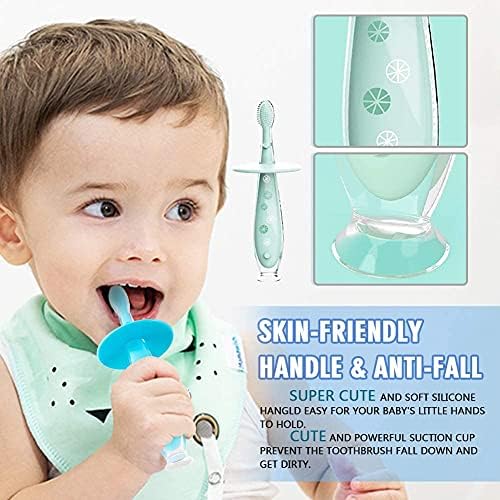 Cepillo de Dientes para Bebés con Base de Succión - Limpieza Suave para Entrenamiento de Autolimpieza, Silicona de Grado Alimenticio, Cerdas Extra - imagen 4
