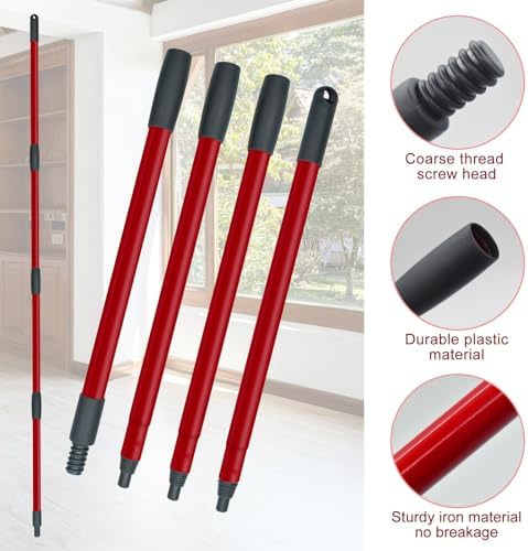 Mango de Repuesto DLAIMI para Mop Ocedar de 4 Secciones, Compatible con Refills y Escobas Ocedar, Mango Ajustable de 30 a 58 para Limpieza de Pisos - imagen 2