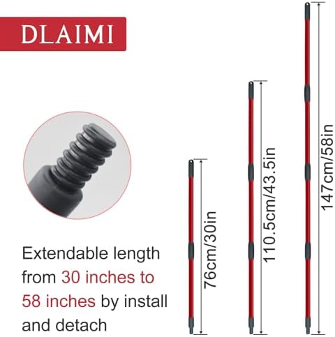 Mango de Repuesto DLAIMI para Mop Ocedar de 4 Secciones, Compatible con Refills y Escobas Ocedar, Mango Ajustable de 30 a 58 para Limpieza de Pisos - imagen 4