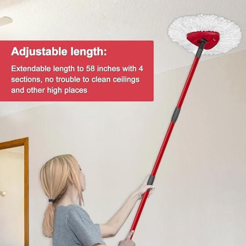Mango de Repuesto DLAIMI para Mop Ocedar de 4 Secciones, Compatible con Refills y Escobas Ocedar, Mango Ajustable de 30 a 58 para Limpieza de Pisos - imagen 8