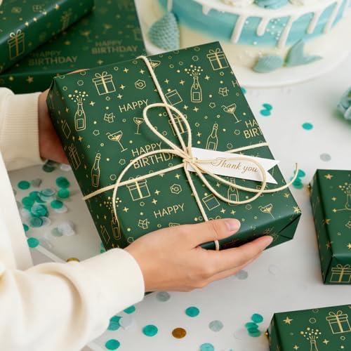 Papel de Regalo Lenpel para Cumpleaños, Rollo de 17 Pulgadas x 33 Pies, Ideal para Regalos Medianos y Pequeños en Fiestas y Celebraciones - imagen 3