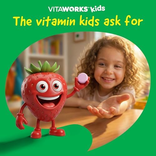 VitaWorks Kids Suplemento de Inmunidad con Sambuco de Saúco - Vitamina C y Zinc, Sabor Fresa - 120 Gomas Veganas, Kosher y No Transgénicas, Hecho en - imagen 7