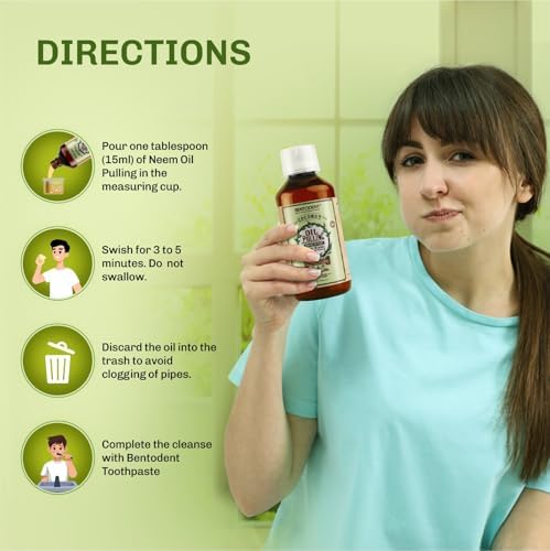 Enjuague Bucal Bentodent con Aceite de Coco, Neem y Menta, Doble Fuerza de Sésamo y Coco, Sin Azúcar ni Alcohol, 6 fl. oz. - imagen 3