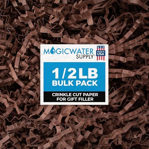 Papel Rizado MagicWater para Cestas de Regalo - 1/2 LB - Café Marrón - Ideal para Relleno de Cestas, Cajas de Regalo, Regalos de Damas de Honor y Más - imagen 1