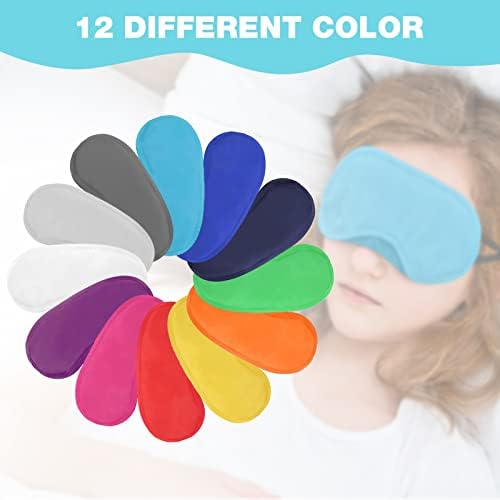 Máscara para dormir multicolor de 12 piezas, ligera y con almohadilla nasal, ideal para niños, mujeres y hombres, incluye 12 colores. - imagen 4