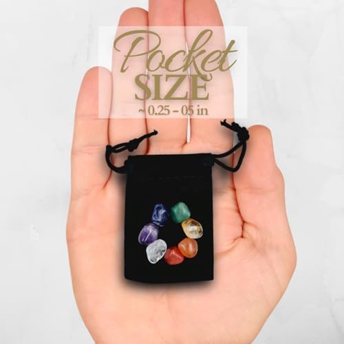 Kit Premium de Cristales y Piedras Sanadoras con Bolsa de Terciopelo - Set de 7 Piedras Chakra, Ebook, Regalo (Piedras Chakra Pequeñas) - imagen 2