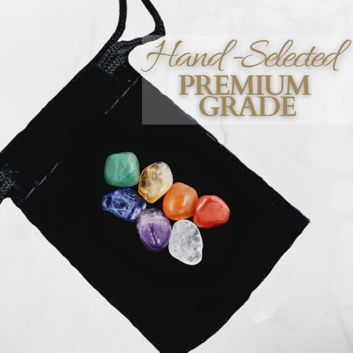 Kit Premium de Cristales y Piedras Sanadoras con Bolsa de Terciopelo - Set de 7 Piedras Chakra, Ebook, Regalo (Piedras Chakra Pequeñas) - imagen 3