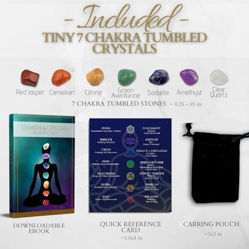 Kit Premium de Cristales y Piedras Sanadoras con Bolsa de Terciopelo - Set de 7 Piedras Chakra, Ebook, Regalo (Piedras Chakra Pequeñas) - imagen 5