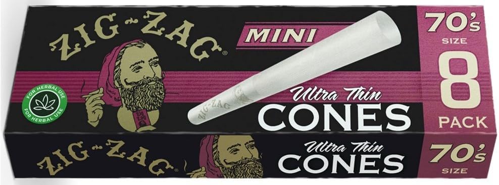 Conos Preenrollados Zig-Zag Ultra Delgados de 70mm - Llenado Fácil y Portátil - Paquete de 6 (8 Conos por Paquete) - imagen 4