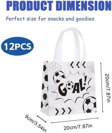 Bolsas de Fiesta de Fútbol Plceucsrs, 12 Piezas, Bolsas de Regalo Reutilizables con Asas, Perfectas para Sorprender en tu Fiesta - imagen 2